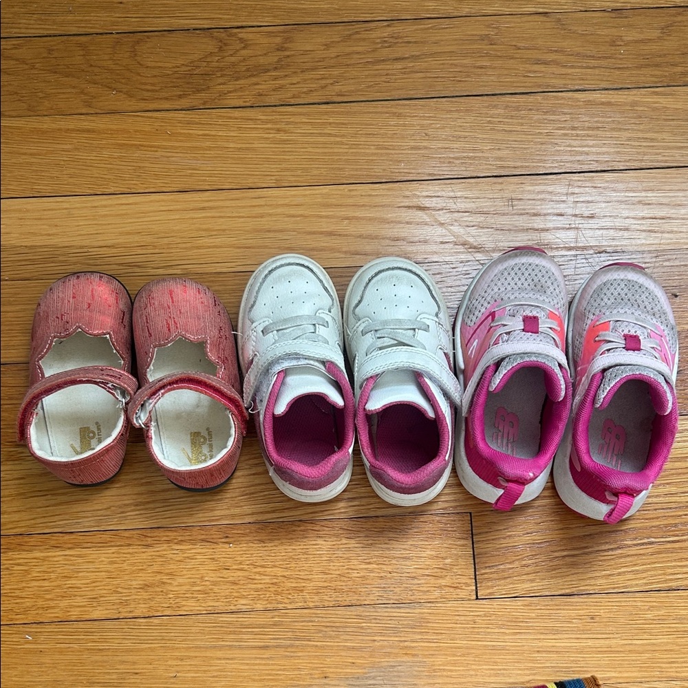 New Balance, Stride Rite (both size 7) and See Kai Run (size 5.5) toddler shoes